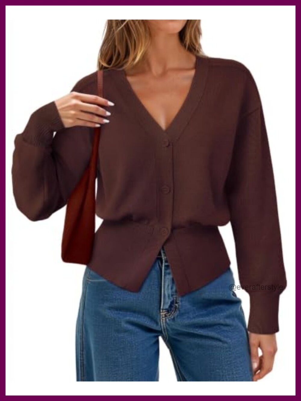 Womens Open Front Cardigan Sweaters Long Sleeve Knitted Button Tops